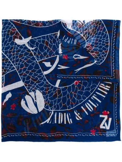 Zadig Voltaire Delta Viper Lightweight Scarf In Blue ModeSens