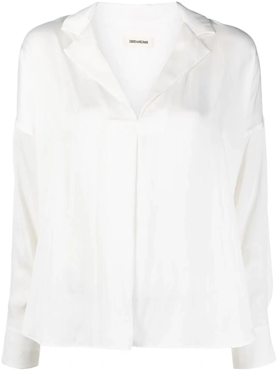 Zadig & Voltaire Tamy Notched-collar Blouse In Judo