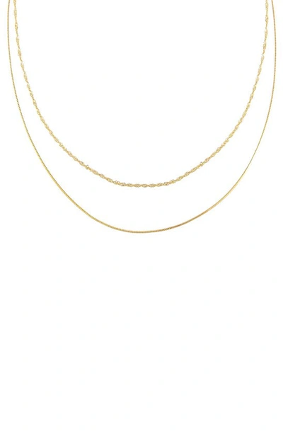 Adinas Jewels Double Chain Necklace, 16 And 18 In Gold