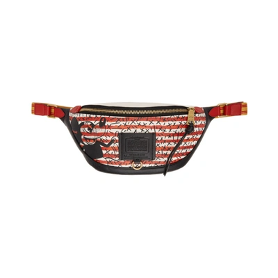 Coach Black & White Keith Haring Edition Mickey Rivington Belt Bag In Brass/red Multi