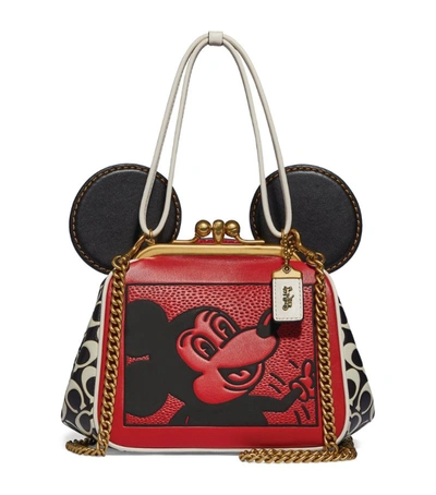 Coach + Disney And Keith Haring Kisslock Cross-body Bag In Red