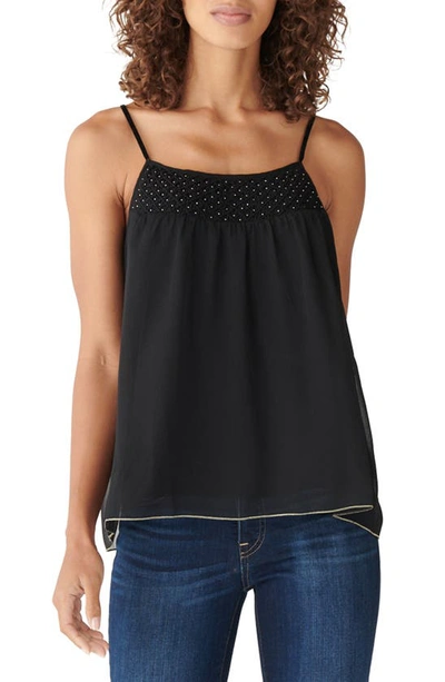 Lucky Brand Smocked Camisole Top In Lucky Black