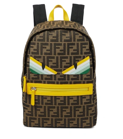 Fendi Kids' Rainbow Eyes Ff-logo Backpack In Brown