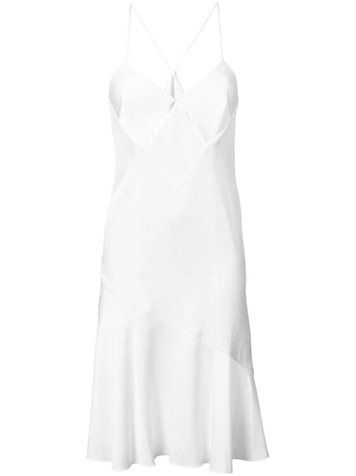 Galvan White Midi Slip Dress
