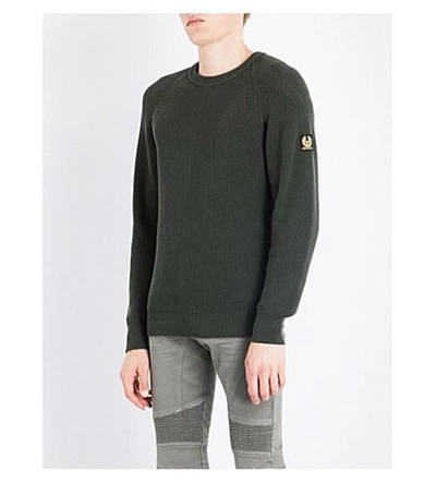 Belstaff Parkland Ribbed Cotton Sweater In Green | ModeSens