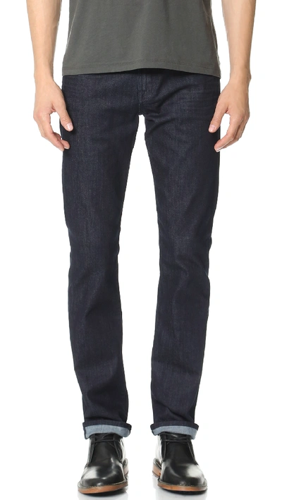 7 For All Mankind Straight Leg Luxe Performance Jeans In Deep Well