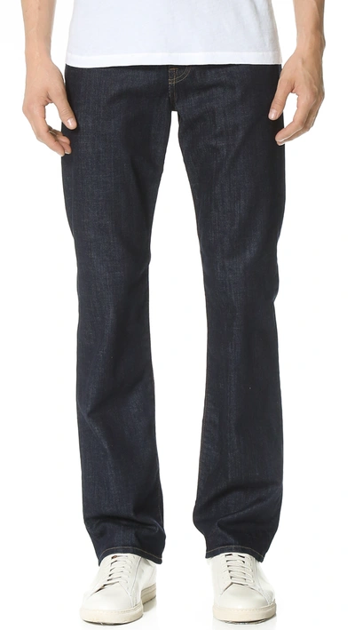 7 For All Mankind Slimmy Stretch Slim Straight Jeans In Dark & Clean