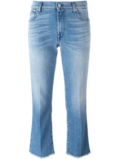 7 For All Mankind Raw Hem Cropped Jeans