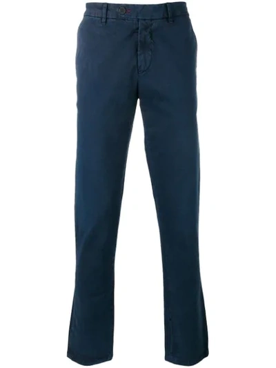 7 For All Mankind Slimmy Chino Slim-fit Cotton-blend Chinos In Ink Blue