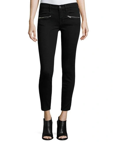 7 For All Mankind (b)air" Ankle Skinny Jeans W/zip Pockets, Black"