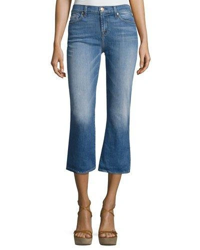 7 For All Mankind Cropped Boot Denim Jeans, Indigo