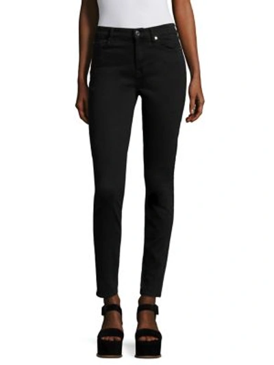 7 For All Mankind High-waisted Skinny Ankle Jeans In Black