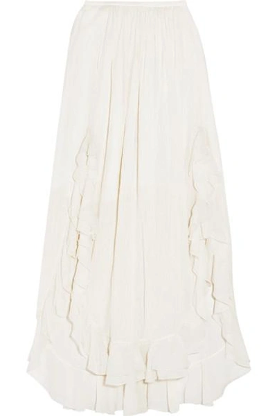 Chloé Ruffled Cotton And Silk-blend Maxi Skirt