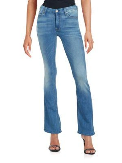 7 For All Mankind Faded Flared Jeans In Salt Spray