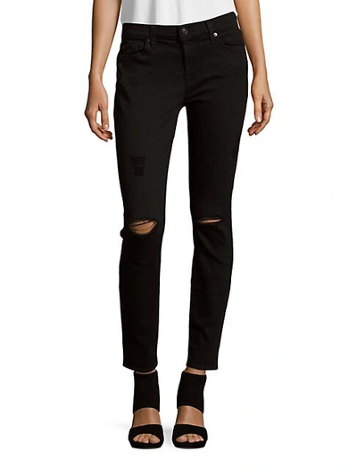 7 For All Mankind Gwenevere Solid Ankle-length Jeans In Black