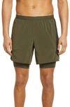 Fourlaps Command Pocket Running Shorts In Army Green