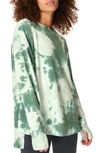 Sweaty Betty After Class Sweatshirt In Marina Green Tie Dye Print