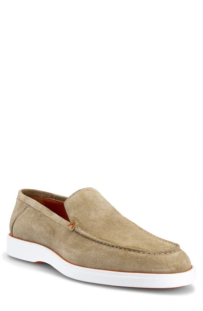 Santoni Years Of Age Suede Loafers In Beige | ModeSens