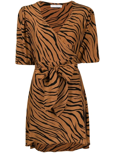 Faithfull The Brand Faithfull Marissa Wrap Dress Woman Mini Dress Brown Size 4 Rayon In Tan
