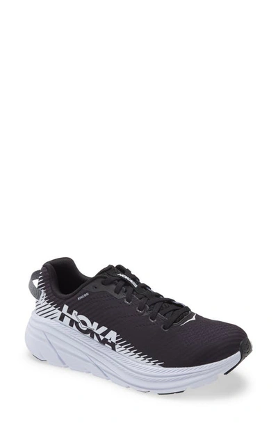 Hoka One One Rincon 2 Running Shoe In Black/ White
