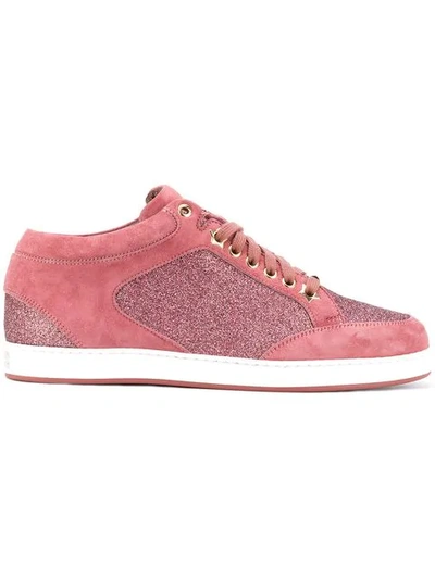 Jimmy Choo Miami Leather Trainers In Vintage Rose