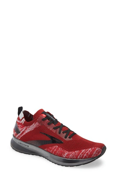 Brooks Levitate 4 Running Shoe In Red/ Grey/ Black