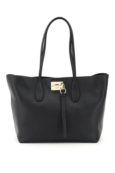 Ferragamo The Studio Shopping Bag In Black