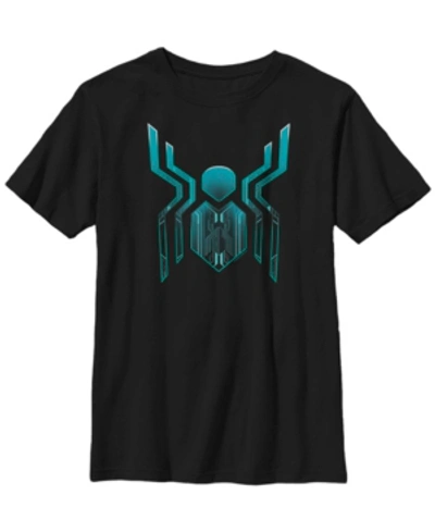 Fifth Sun Kids' Marvel Big Boys Spider-man Far From Home Tech Spider Chest Symbol Short Sleeve T-shirt In Black