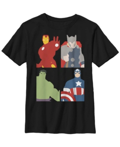 Fifth Sun Kids' Marvel Big Boys The Avengers Assemble Flat Vectorized Short Sleeve T-shirt In Black