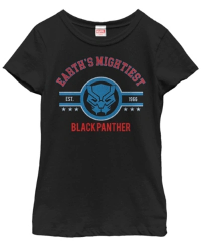 Fifth Sun Kids' Girl's Marvel Earth's Mightiest Panther Child T-shirt In Black