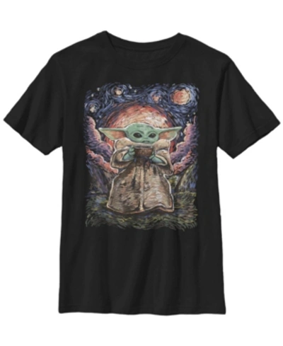 Fifth Sun Kids' Big Boys Star Wars Mandalorian Sipping Starries Short Sleeve T-shirt In Black