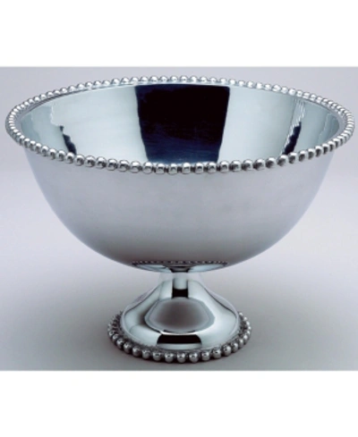 St. Croix Kindwer Huge 16" Beaded Aluminum Punch Bowl In Silver
