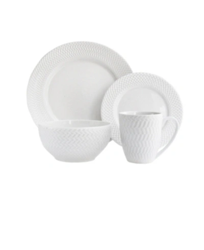 Jay Imports Bridgette Porcelain 16pc Dinnerware Set In White