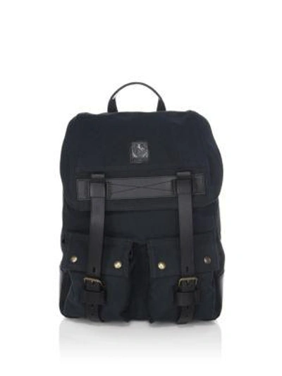 Belstaff Colonial Waxed Cotton Backpack In Black
