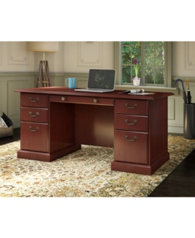 Kathy Ireland Home By Bush Furniture Bennington Manager's Desk In Cherry
