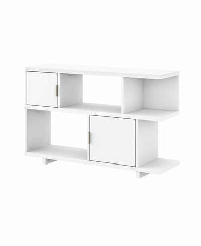 Kathy Ireland Home By Bush Furniture Madison Avenue Low Geometric Bookcase In White