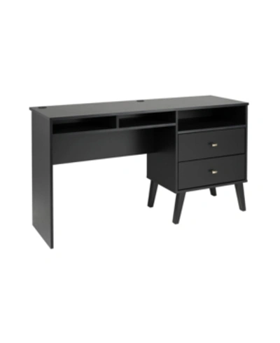 Prepac Milo Desk With Side Storage And 2 Drawers In Black