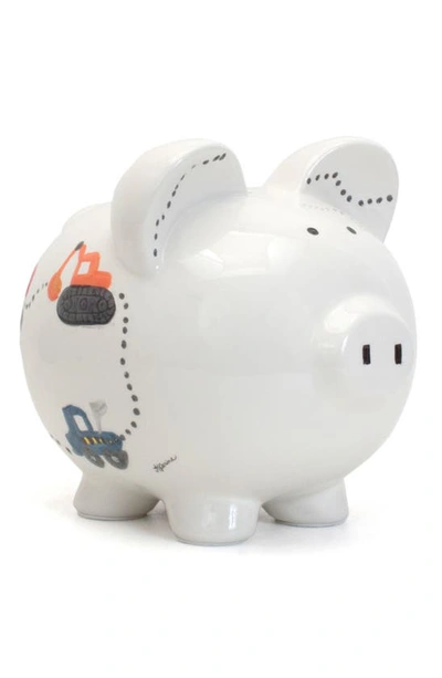 Child To Cherish Kids' Hard Hat Piggy Bank In White