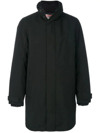 Prada Stand-collar Rain Coat W/removable Hood In Black