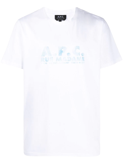 Apc Bobby Logo-print Cotton-jersey T-shirt In Blue