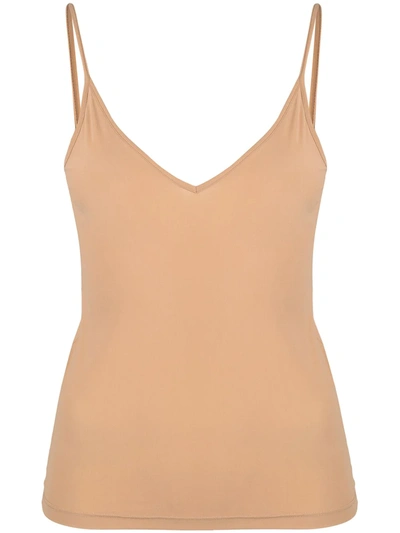 Jil Sander V-neck Stretch-jersey Vest In Beige