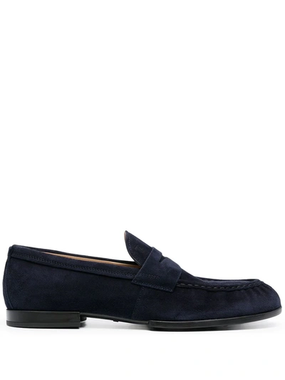 Tod's Penny Bar Loafers In Blue