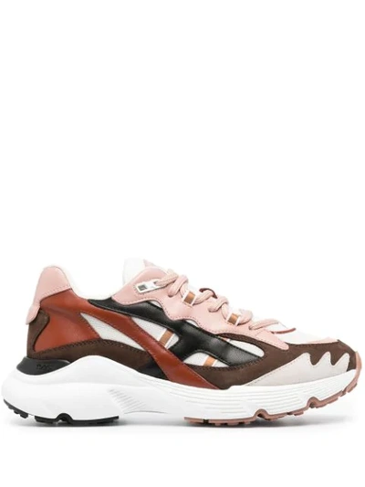 Tod's Contrast-panel Low-top Sneakers In Pink