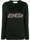 Alberta Ferretti Oversized Wednesday Lurex Knit Sweater In Nero