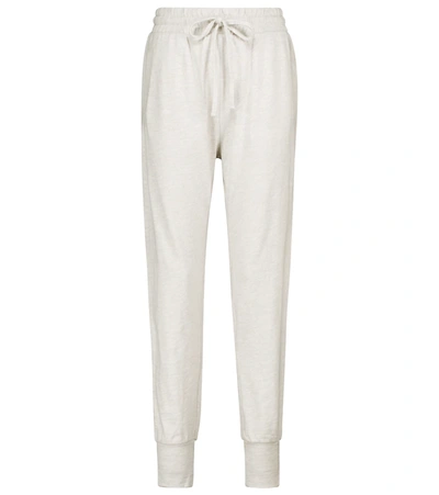 The Upside Long Island Printed Cotton-jersey Track Pants In Light Gray