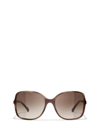 Pre-owned Chanel Square Frame Sunglasses In Brown