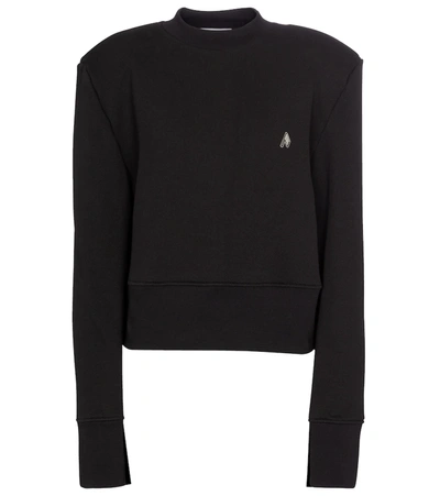 Attico Kenna Appliquéd Cotton-jersey Sweatshirt In Black