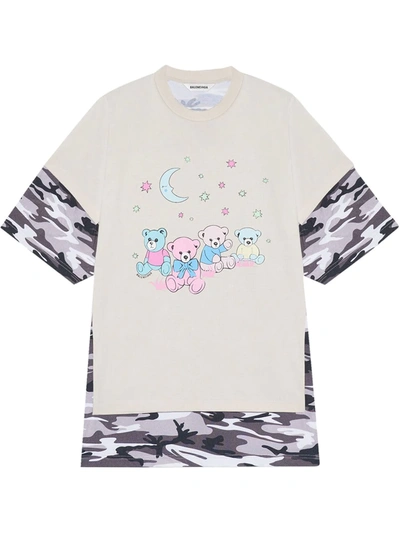 Balenciaga Love Poem Double Layer T-shirt In Multicolour