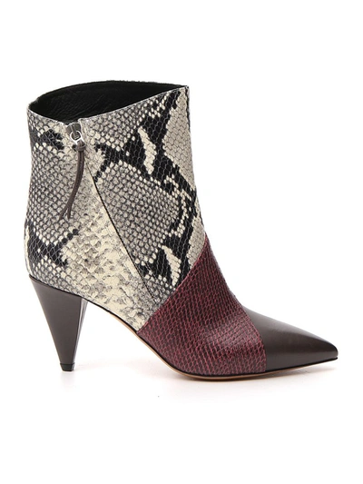 Isabel Marant Contrast Effect Ankle Boots In Multi