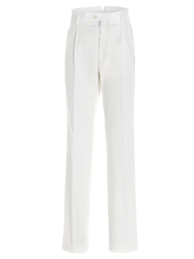 Maison Margiela White Pleated Trousers